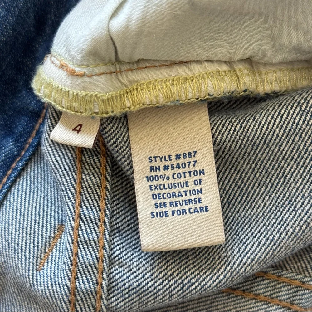 CAbi Patchwork Boyfriend Cropped Jeans Denim Pant Boho Indie Colorful Art Sz 4 - Picture 4 of 7